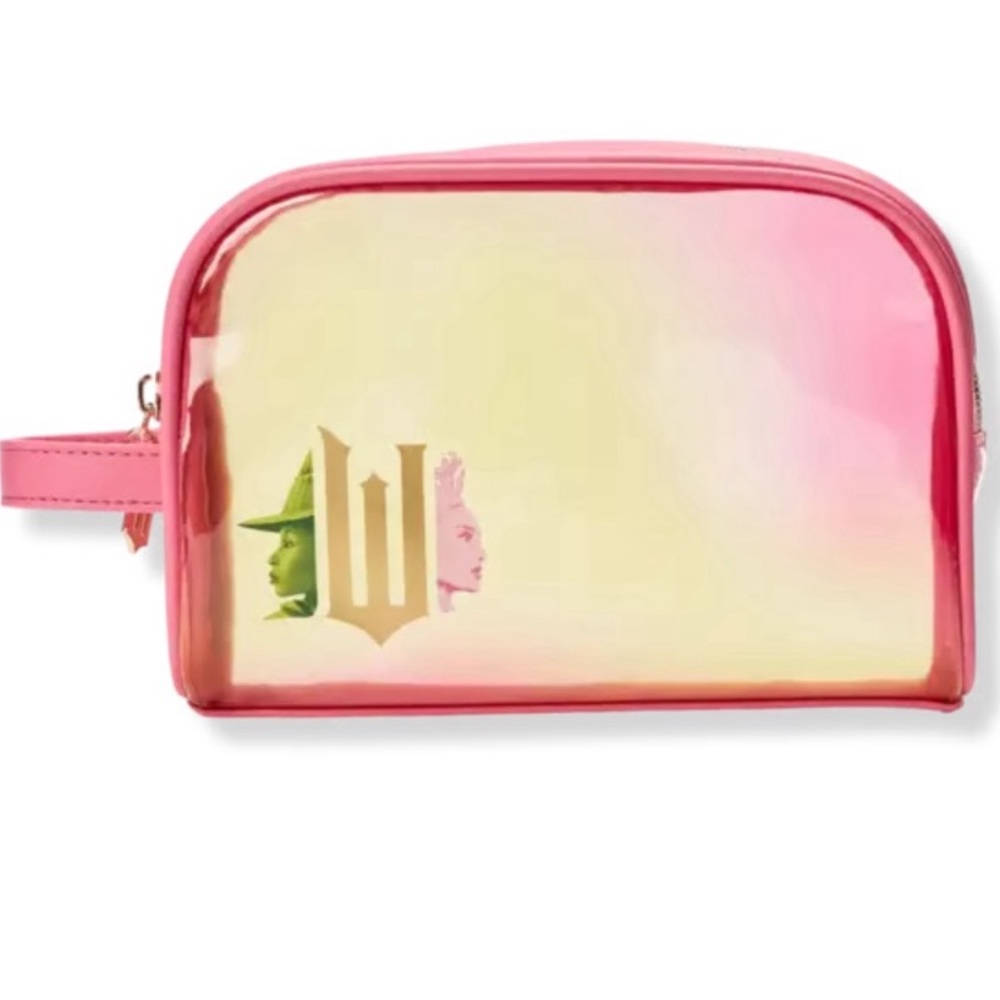 Wicked Pink & Green Organizer. New. Makeup clear pouch bag travel organizer.